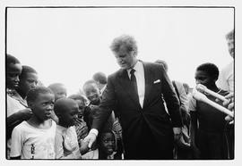 Senator Edward Kennedy in Onverwacht, resettlement area, during his visit to South Africa