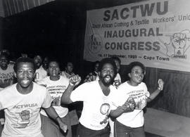Clothing and textile (garment) workers celebrate the launch of SACTWU