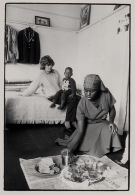 Helen Summers shares breakfast with her hostess, Joyce Ngoake, living 'illegal' in central Johann...