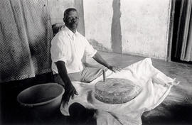 A farmer with his grinding stone in Namaqualand, a rural area for coloured people in the Northern...