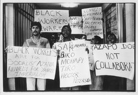 AZAPO members protesting against Senator Edward Kennedy's visit to South Africa