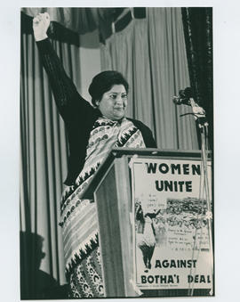 Priscilla Jana at a Women's Day commemoration in Johannesburg
