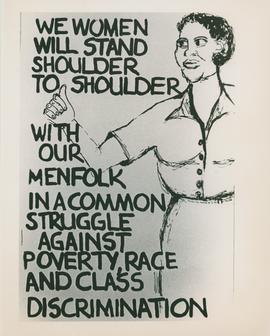 South African resistance posters: We women will stand shoulder to shoulder
