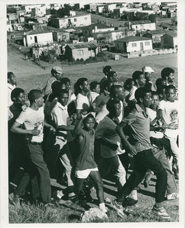 Marchers at funeral in Grahamstown