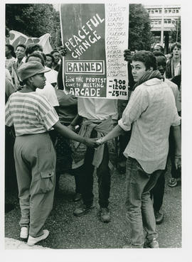 Demonstration against the banning of the UDF and 17 other organisations. 26/2/88.
