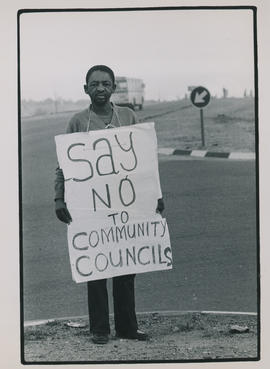 Demonstrators protesting community council elections in Soweto
