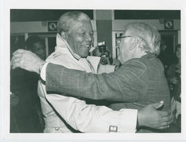 Nelson Mandela with Joe Slovo