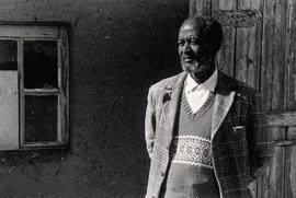 Mr. Cwaile outside his home in Valspan