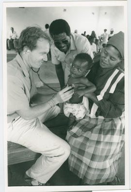 Children receiving treatment at Alexandra Clinic.