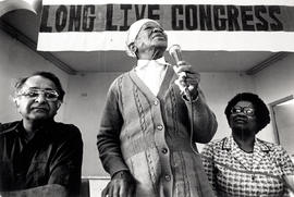 Long live congress - anti-SAIC rally in St. Anthony's Hall, Durban (with Dr. Jassad, Mrs. Luthuli...