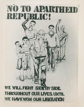South African resistance posters: No to apartheid republic