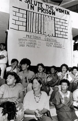 We salute the women in prison  - Women at a solidarity meeting with female political prisoners in...