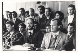 Anti-conscription press conference at Wits University (E. Marais, W. Liebenberg & N. Mitchell)
