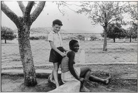 White farmer's son with his 'nursemaid' in Marico Bushveld