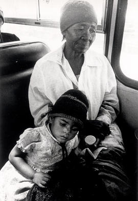 Mogopa woman and child in the bus to Pachsdraai on the day of their forced resettlement to Bophut...