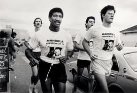 Mandela freedom at 70 - Group of 'freedom runners', celebrating Mandela's 70th birthday, arrested...