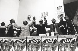 The stage with Archie Gumede and other UDF leaders at a UDF rally