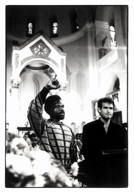 Amos Ngubane speaks at the funeral service in St Mary's Cathedral for assassinated David Webster,...
