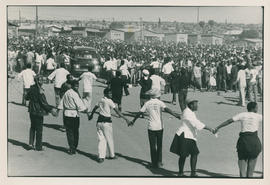 Marchers at Johannes Ngalo funeral
