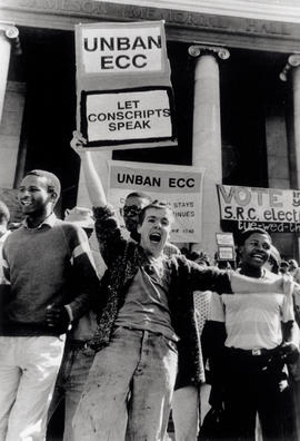 Unban ECC - Students of the University of Cape Town protest the banning of the End Conscription C...