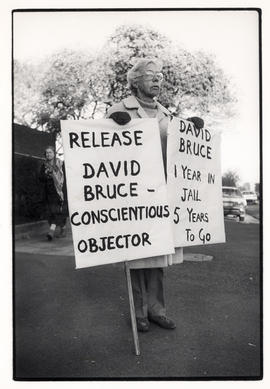 Release David Bruce -  Black Sash members protests the imprisonment of conscientious objector Dav...