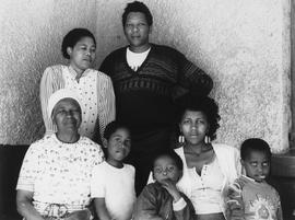 Nelson Mandela's first wife, Eveline and son, Makhgotho with other family members at their home i...