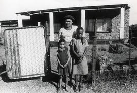 Adela More, in front of her house in Mogopa, before the forced resettlement in Bophuthatswana