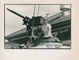 SADF 75th Anniversary celebrations, young boy in a military vehicle