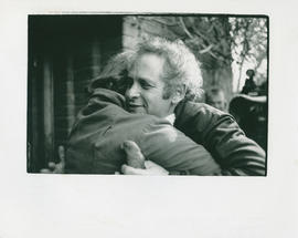 Raymond Suttner recieving a hug on his release from detention