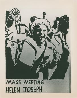 South African resistance posters: mass meeting Helen Joseph