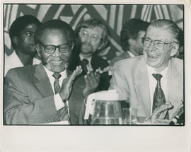 Oliver Tambo and Beyers Naude at the ANC Conference in Harare
