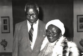 Govan Mbeki and his wife Epainette in the Holiday Inn room where they were reunited