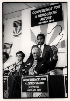 Conference for a Democratic Future - Archbishop Desmond Tutu at a press conference to announce th...