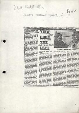 Newspaper article (Sunday Times) re AZAPO)