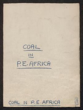 Coal in Portuguese East Africa