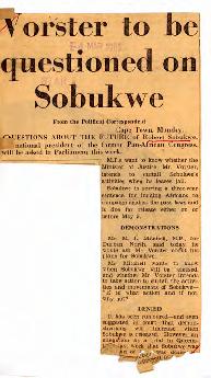 The Star, Political correspondent, Cape Town: Vorster to be questioned on Sobukwe