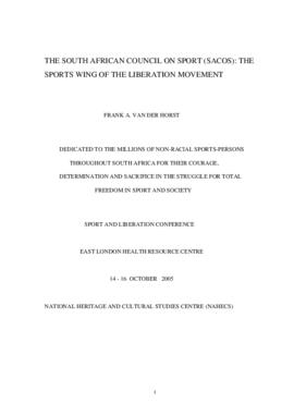 SACOS-Sport and Liberation Conference, East London