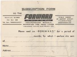 Stationery for the new 'Forward' publication