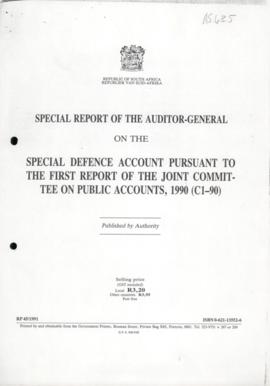 Special report of the auditor-general on the special defence account pursuant to the first report...
