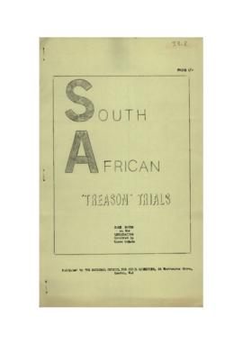"South African Treason Trials. Some Notes on The Legislation Involved in These Trials."...