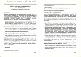 Documents relating to South Africa Peacekeeping 