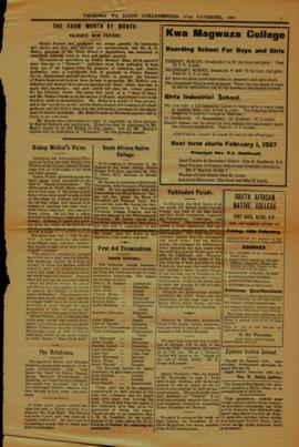 Press clippings on 'Native Affairs' 1920's. (Folio item)  9