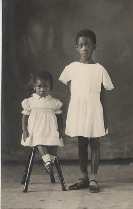 Notemba right) and her sister. Addressed to Ma Sainty Elizabeth (Plaatje) from Rev and Mrs E Dlepu