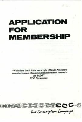 Applications for membership to the ECC 