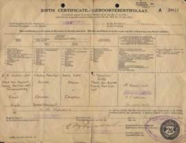 Birth Certificate for Lionel Bernstein