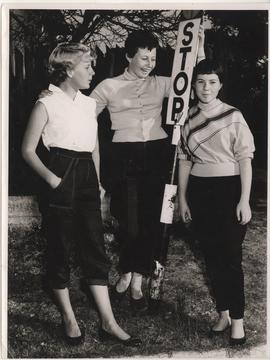 Portrait of (left to right): Ilse Fischer, Barbara Harmel and Toni Bernstein a young girls, photo...