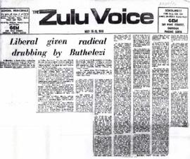 The Zulu Voice: The Zulu Voice: Liberal given radical drumming by Buthelezi