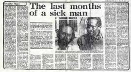 Rand Daily Mail: The last months of a sick man