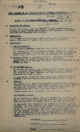 Dube: Reports. Copy. 17 July 1954 - To Annual Provincial Congress; To All Branches Executive