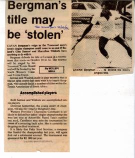 Newspaper cuttings of the Transvaal Tennis Board, 1979-1987